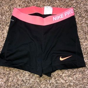 Pink & Black Nike Pro Spandex Shorts